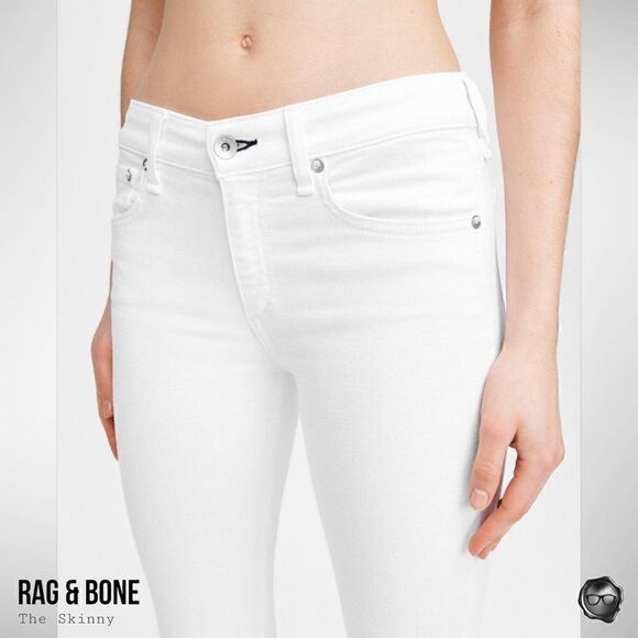 RAG & BONE THE SKINNY - SLIM FIT JEAN IN BRIGHT WHITE NWT STRETCH SUMMER WEEKEND - Picture 4 of 12